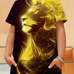 Kids Lion Graphic T Shirt for Summer Fun