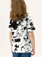 Girls KIDLIFE & Ink Print Crew Neck Short Sleeve T shirt