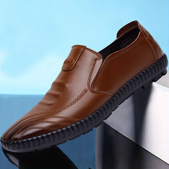 Men's PU Leather Loafer Shoes Stitch Detail Comfy Slip On Shoes