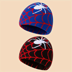 Fashionable Windproof Knit Beanie Hat With Print Autumn Winter Ski Cold Hat