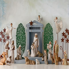 Nativity Figurine 10 Piece Set Hand Painted Nativity Figures Holiday Decor