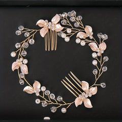 Leaf Hair Comb Headband Tiara For Bride