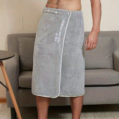 Men's Adjustable Shower Wrap Bath Towel Soft Wearable Bath Skirt