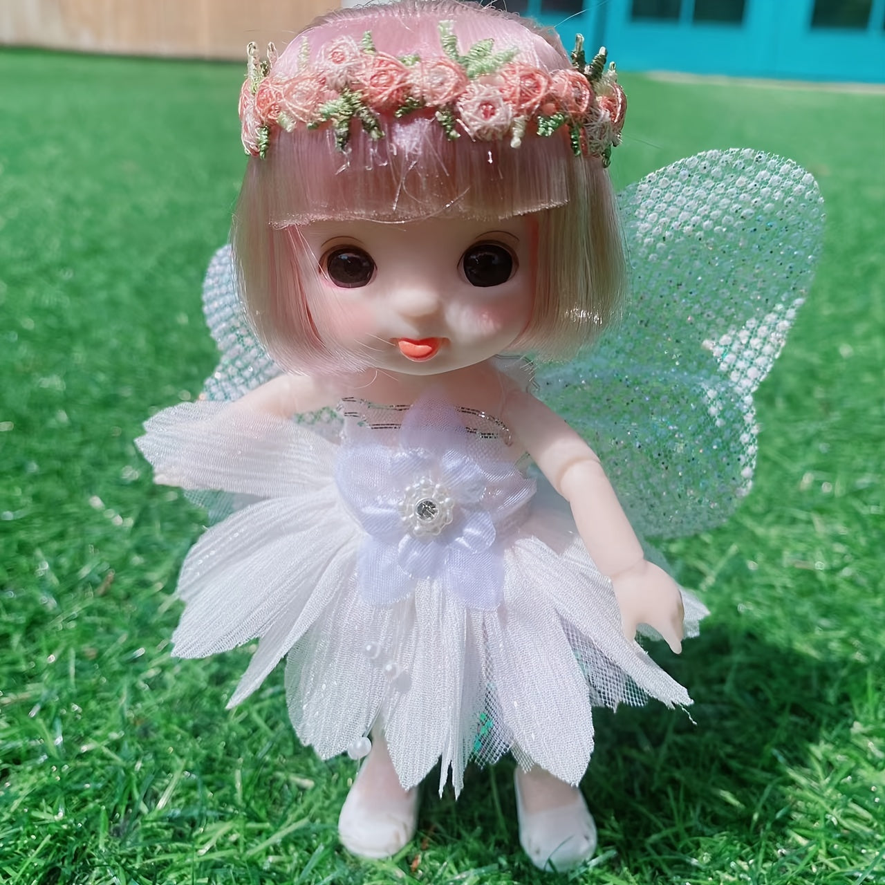 Flower Fairy Doll Wings BJD Doll Little Princess Toy Doll Hand Gift