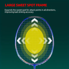 Light Badminton Racket 8U 63g 100 26 32lbs Carbon Fiber SY LTP