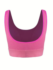 Striped Seamless Sports Bra With Removable Pads