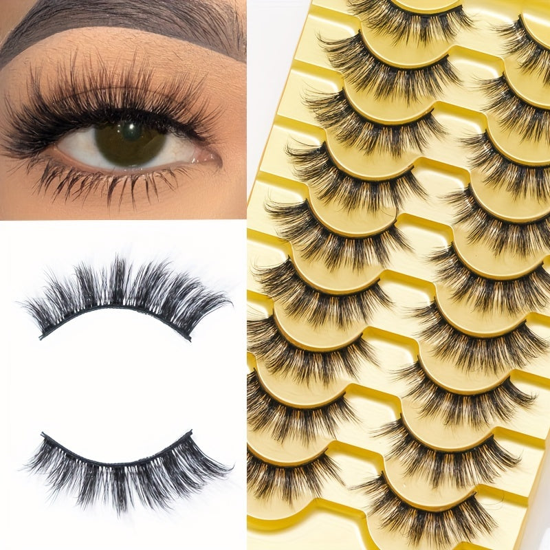 10 Pairs Fluffy Wispy Curly Eyelashes 5 16mm Natural Volume False Lashes