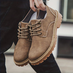 Men's Lace Up Stitched Work Shoe Casual Durable Outdoor Walking Shoes
