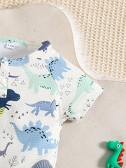 Baby Boys Dinosaur Print T Shirt & Shorts Set Soft Comfortable Top