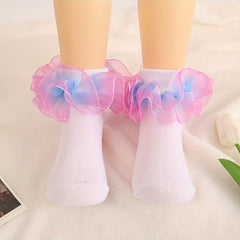 Girls Lace Dance Socks Tube Socks