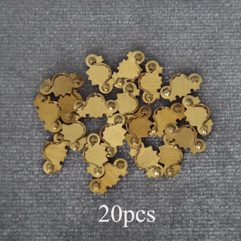 20pcs Golden Door Handles and Drawer Pulls for 1:12 Dollhouse Furniture