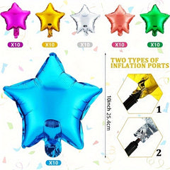 60pcs Star Balloons 25 4cm Mixed Colors for Gender Reveal Wedding Party