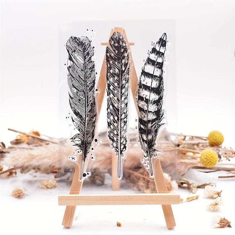 Feather Transparent Stamp Silicone Stamp Painting Tool Craft DIY Card Making