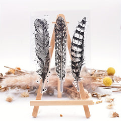 Feather Transparent Stamp Silicone Stamp Painting Tool Craft DIY Card Making