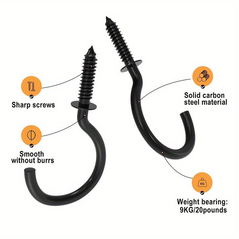 36pcs 1-1/4 Inch Cup Hooks Metal Heavy Duty Screw Hooks for Wood Wall Ceiling