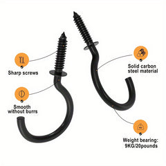 36pcs 1-1/4 Inch Cup Hooks Metal Heavy Duty Screw Hooks for Wood Wall Ceiling
