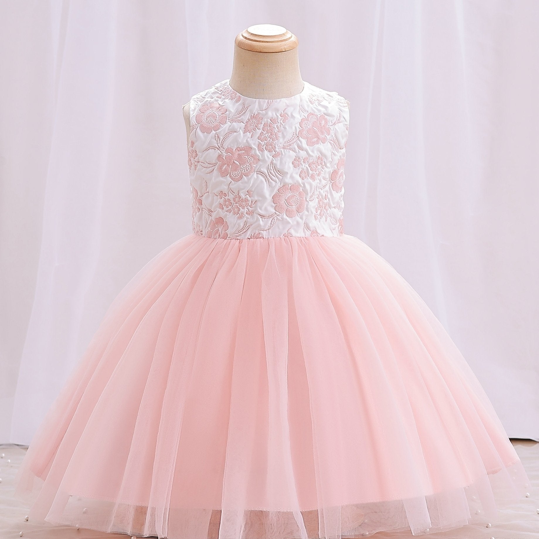 Girls Party Clothes Sleeveless Mesh Princess Dress