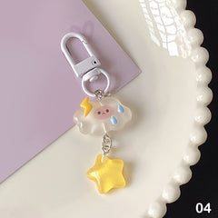 Cartoon Cloud Keychain Pendant for Car Keys Backpacks Wallets