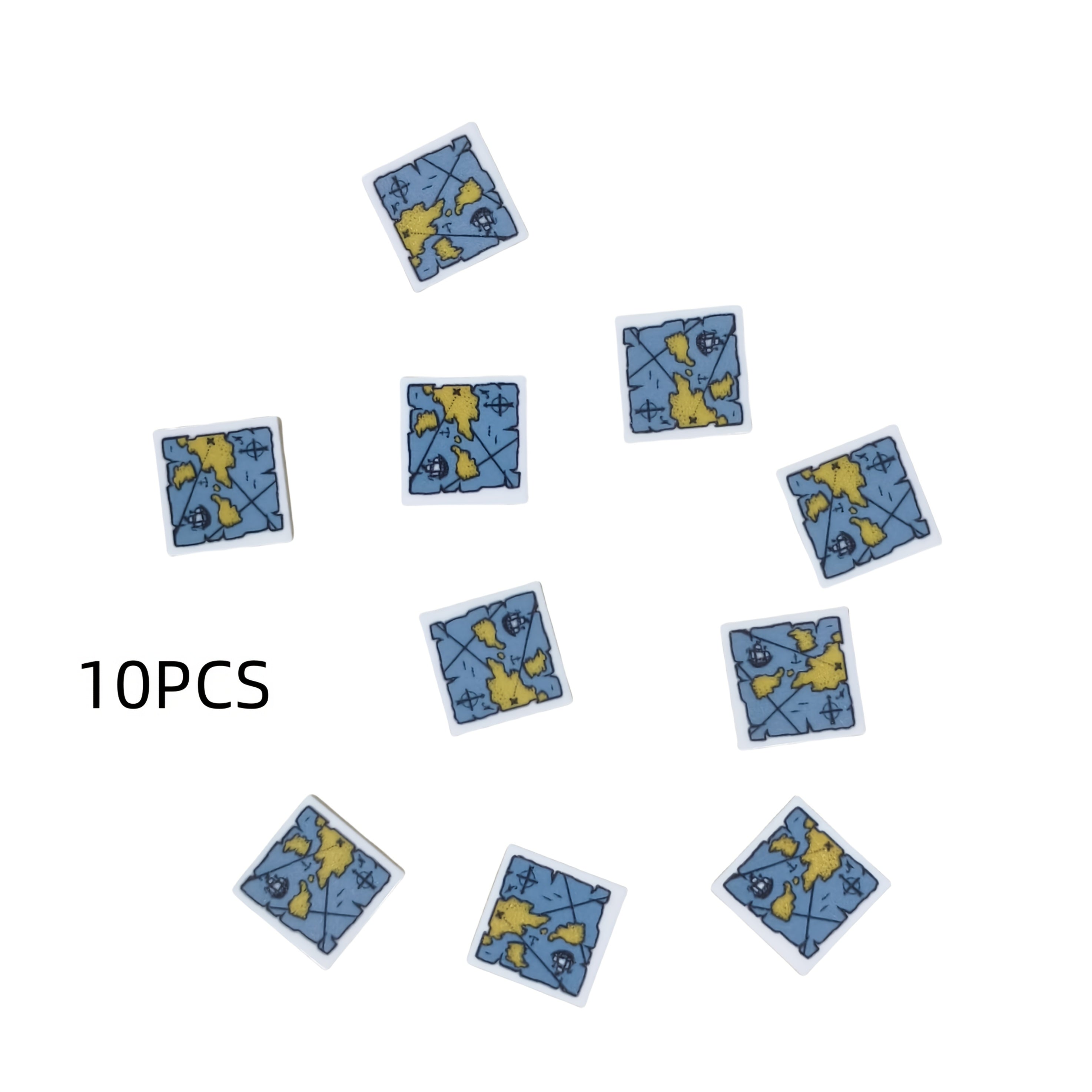 10pcs Brick Print Treasure Map Building Blocks Set