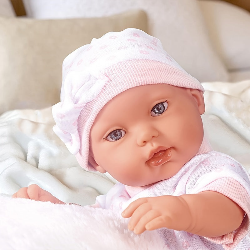 12" Reborn Doll Simulative Soothing Doll Full Enamel Figure Doll Quilt Set