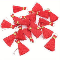 20pcs Colorful Band Loops Tassel Charms for DIY Jewelry Earrings Keychain