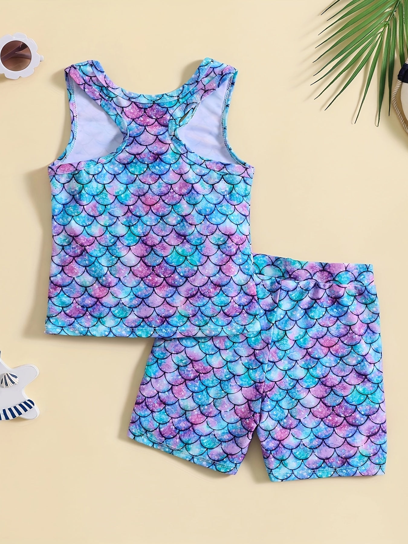 Toddler Girls 2pcs Dolphin Tankini Swimsuit Sets