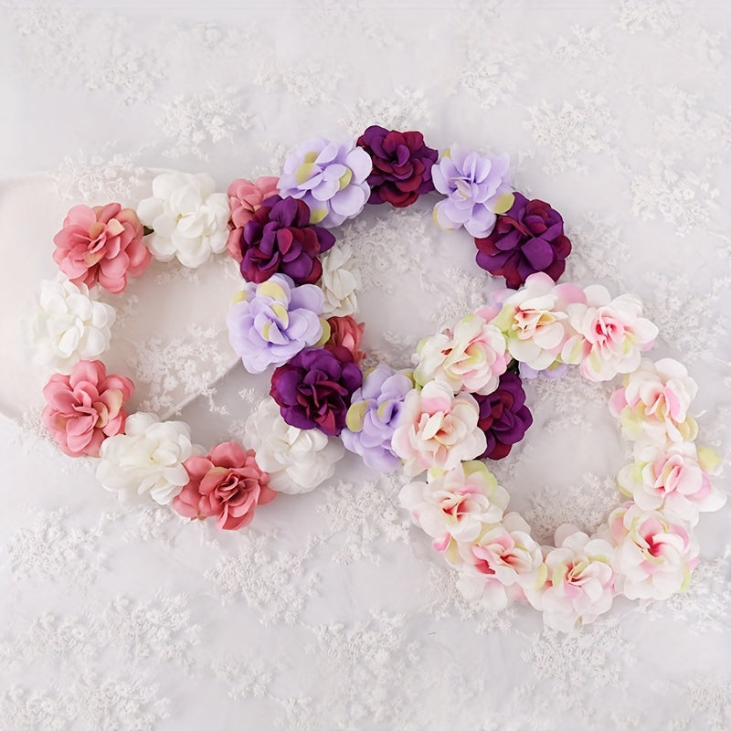 Girls Flower Hair Wreath Headwear Bridal Accessories