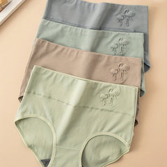 4pcs Animal Print Briefs High Waist Intimates Panties