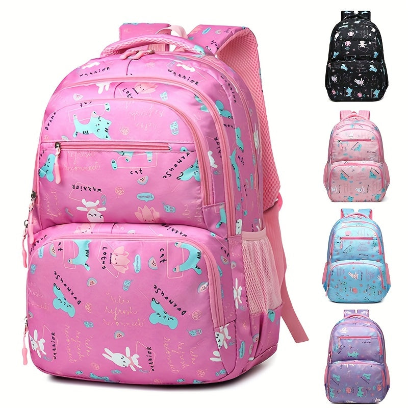 Children's Cartoon Rabbit Print Backpack Lightweight Waterproof