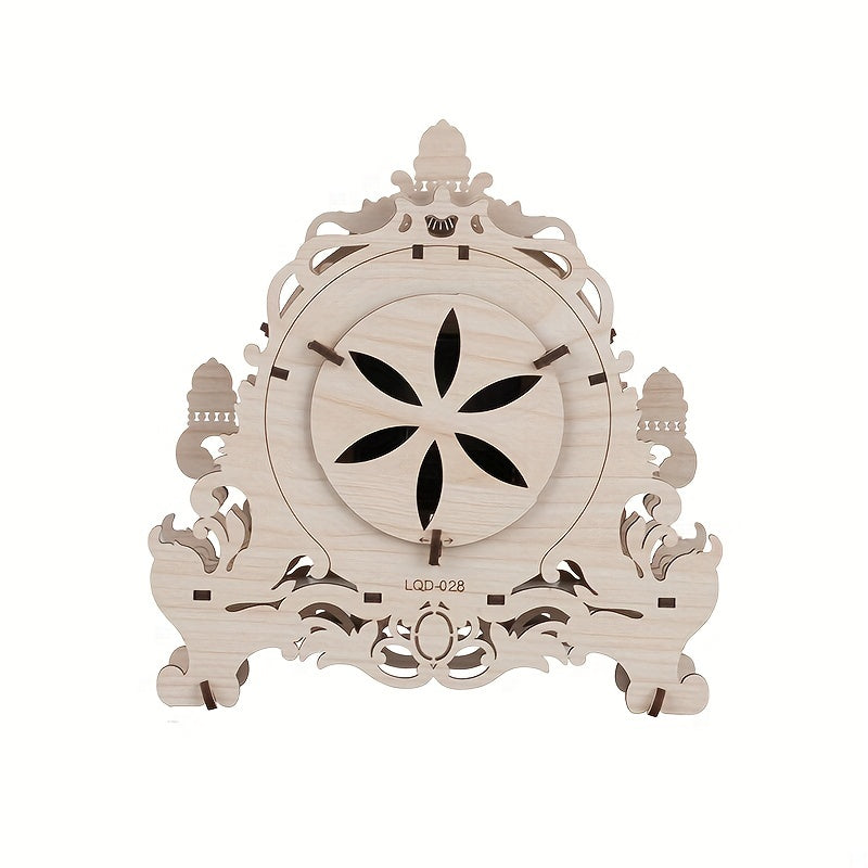 Wooden Clock 3D Puzzle Model Handcrafted Puzzle Toy Gift