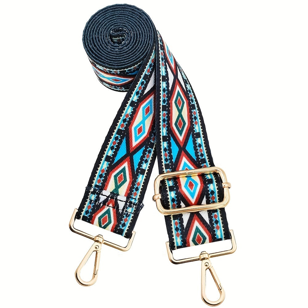 Geometric Pattern Bag Strap Replacement Wide Shoulder DIY Travel Accessories