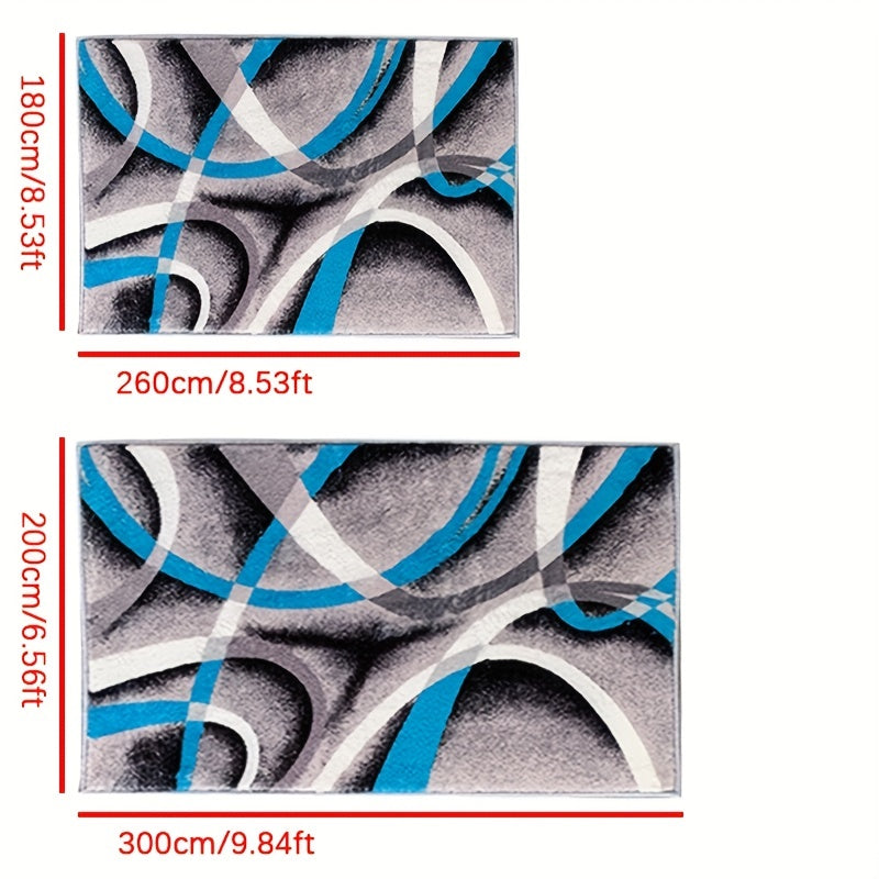 Large Modern Geometric Area Rug with Anti-slip Backing - 5.90 x 8.53ft