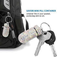 Portable Pill Case Waterproof Pill Holder Bling Pill Box Medicine Dispenser