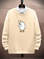 Duck Print Men's Comfy Sweatshirt Long Sleeve Top