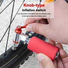 CO2 Inflator & Mini Pump Set w/ Insulated Sleeve, No Gas Alloy Bike Pump
