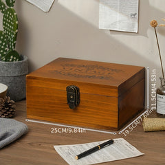 Vintage Wooden Jewelry Storage Box with Lock for Necklaces Earrings Bracelets