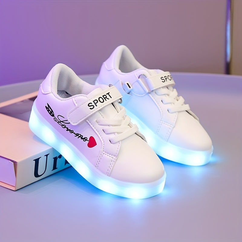 Boy's LED Light Up Skate Shoes USB Charing Non Slip Sneakers