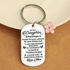 Stainless Steel Keychain Gift For Daughter Decoration Keyring