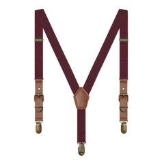 Kids Retro Y Shape Solid Suspenders Adjustable