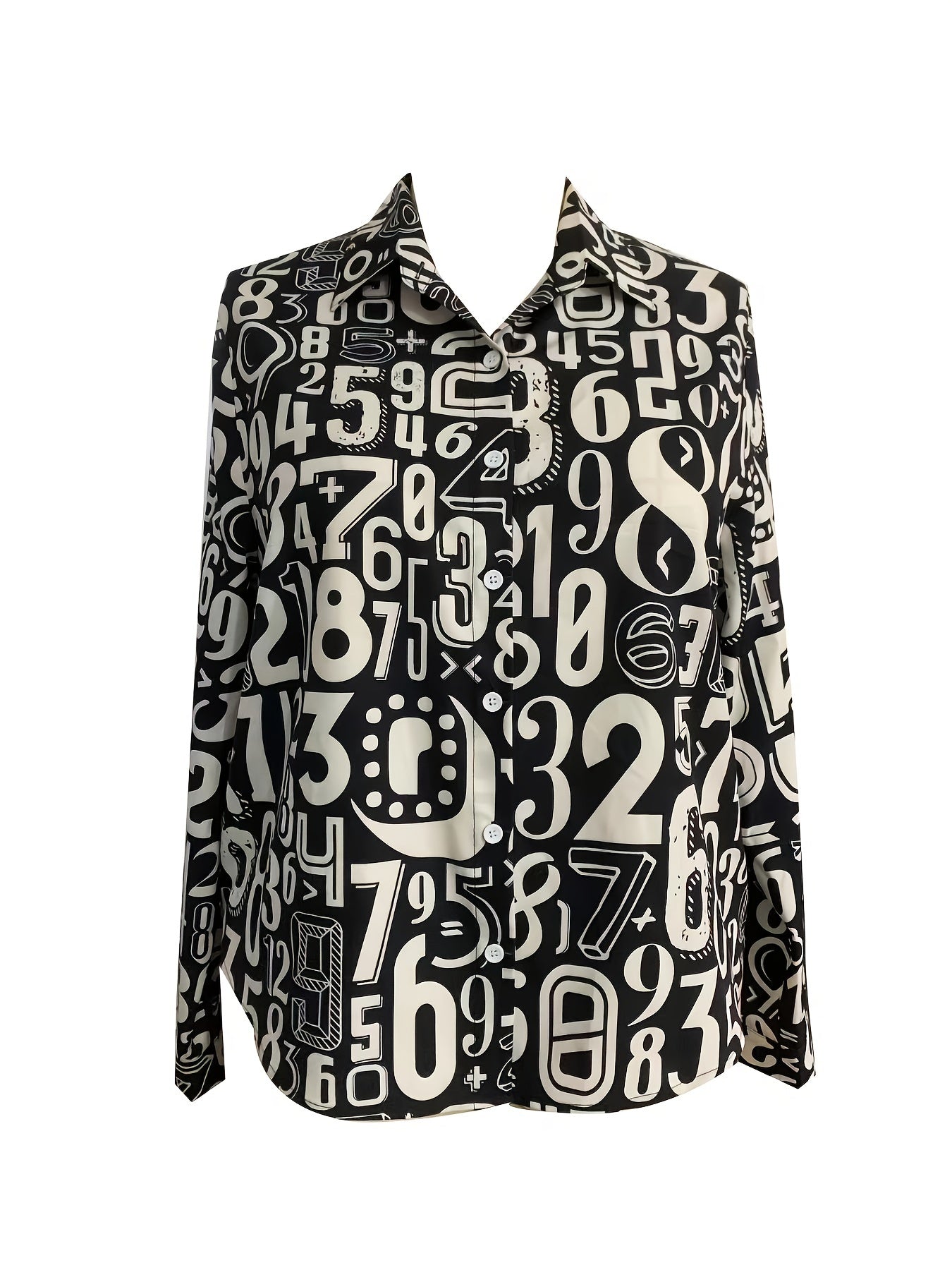 Women's Print Long Sleeve Button Up Shirt