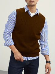 Men's V Neck Sweater Vest Preppy Style