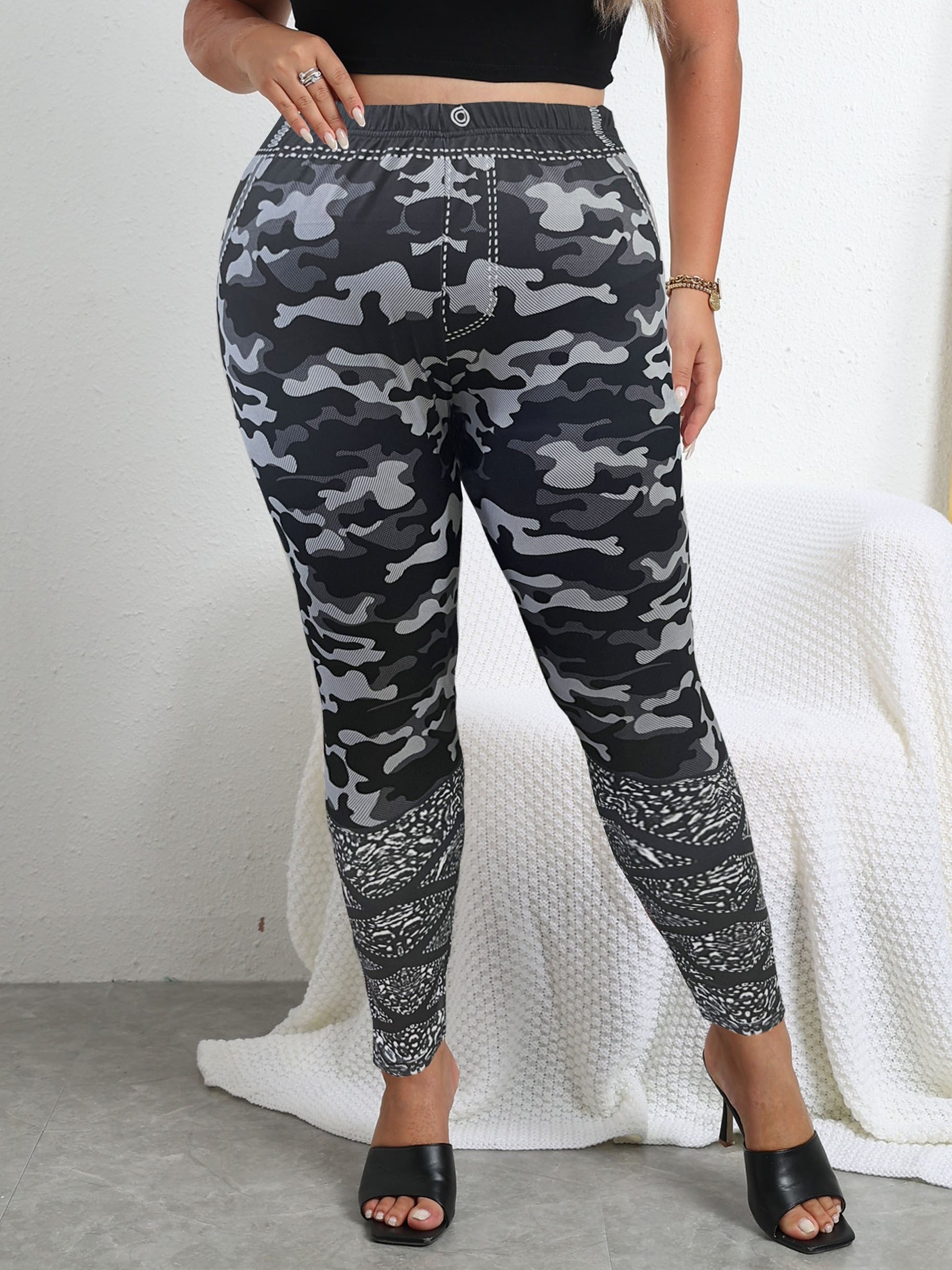 Camo Print High Rise Leggings
