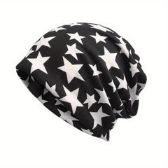 Pentagram Print Couple Beanie Elastic Skull Cap Chemo Hats