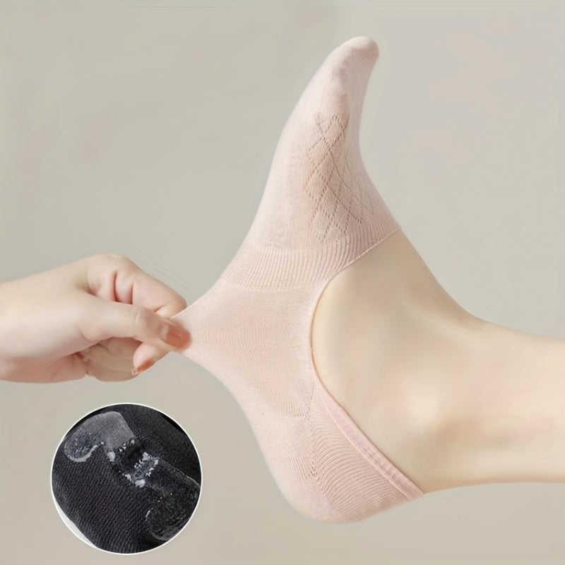 8 Pairs Argyle No Show Socks Women's Stocking