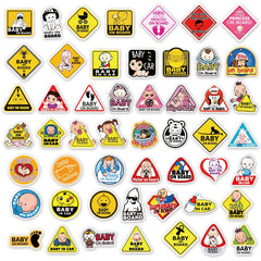 50 Baby On Board Car Doodle Stickers for Strollers