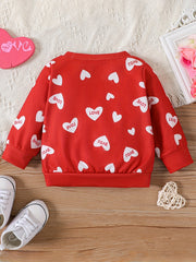 Baby Girl Love Print Pullover Sweater Long Sleeve Christmas Blouse