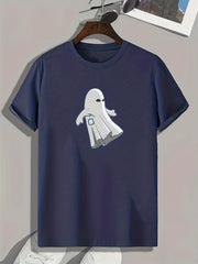 Halloween Ghost Print Men's Graphic T-shirt Casual Comfy Tees
