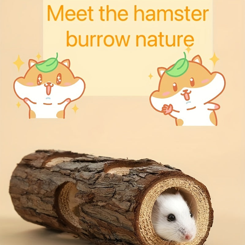 Hamster Tunnel Toy Hollow Wooden Pet Chew Toy Wood Hideout