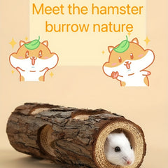 Hamster Tunnel Toy Hollow Wooden Pet Chew Toy Wood Hideout