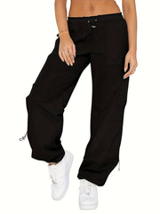 Wide Leg Parachute Pants Solid Casual Every Pants Women's Clothing